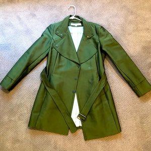 Sateen Kenneth Cole Olive Trench Coat
